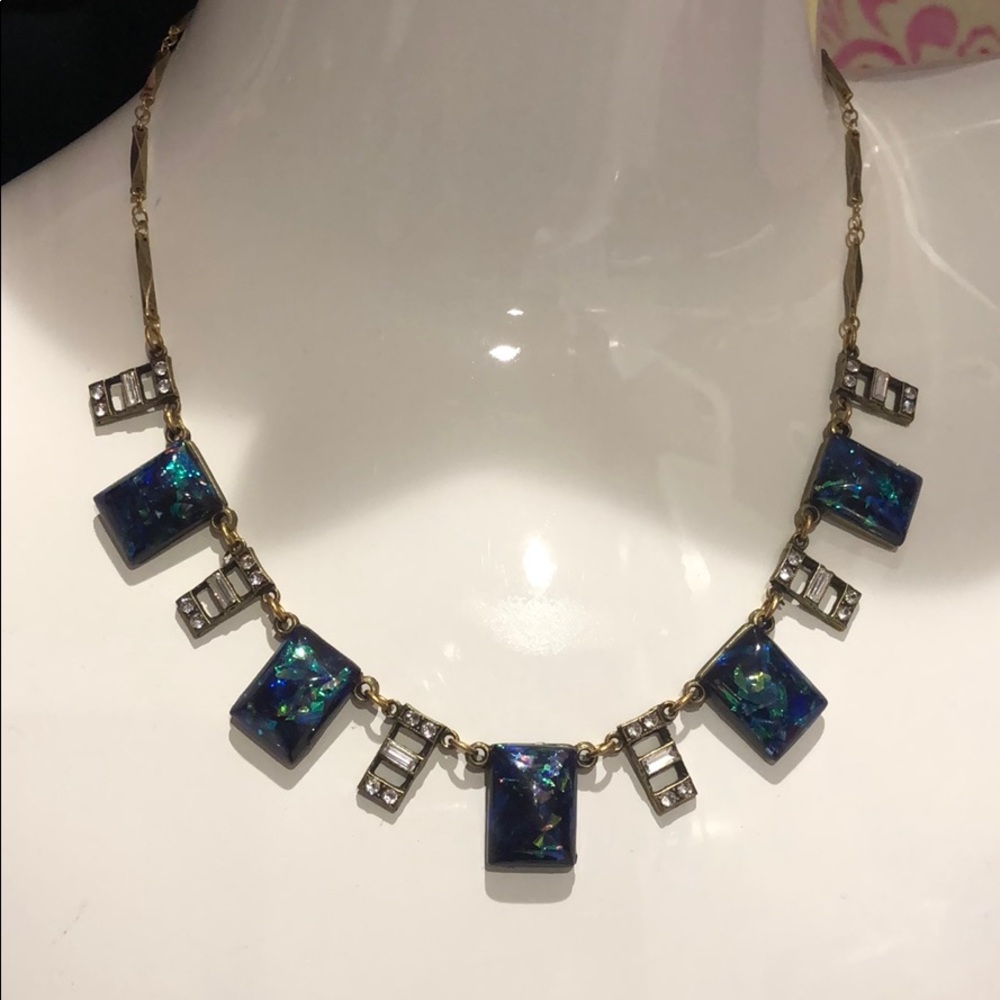 Anne Koplik Stunning Black Opal Rectangles Necklac - Picture 6 of 8